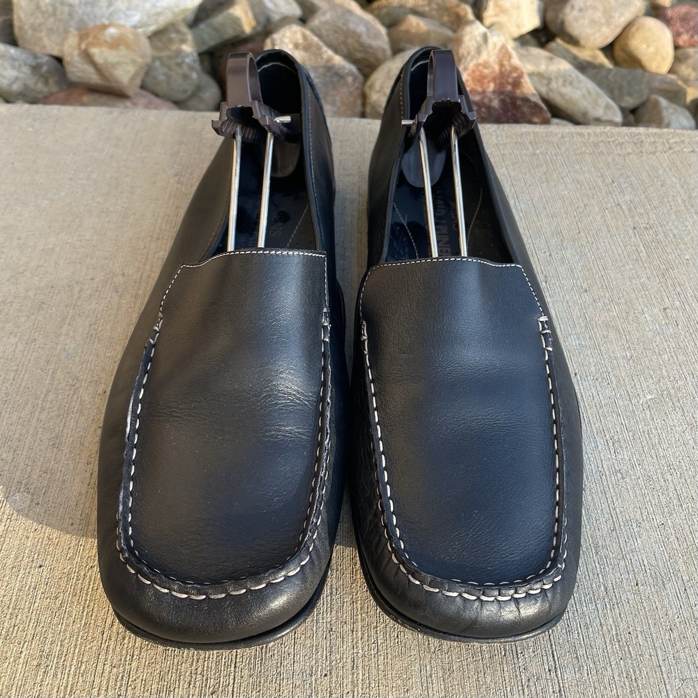 Donald J. Pliner Men's Black Leather Driving Loafers US 11.5 Shoes Made In Italy